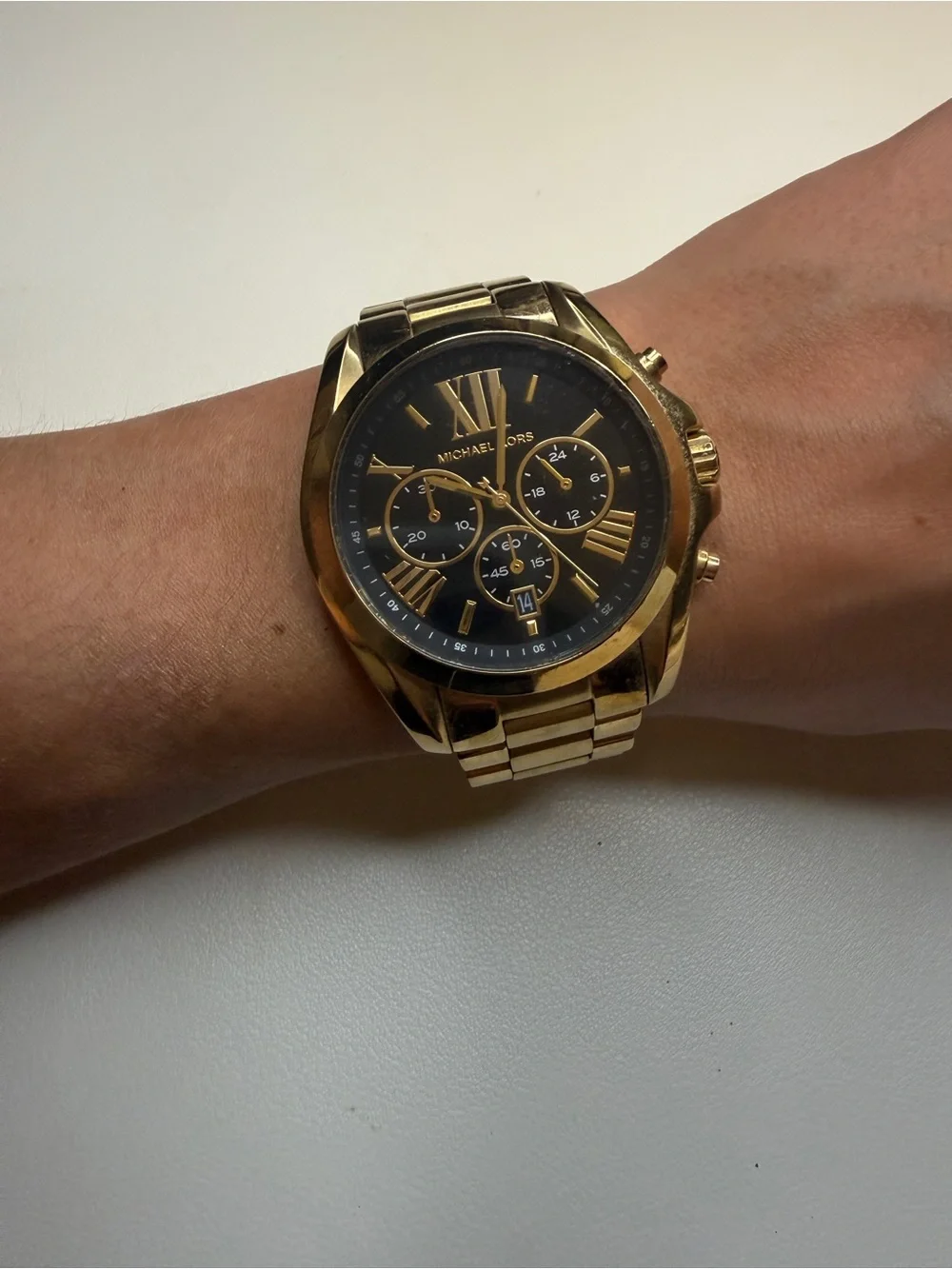 Michael Kors Gold-Tone Bradshaw  Chronograph Watch with Black Dial MK 5739